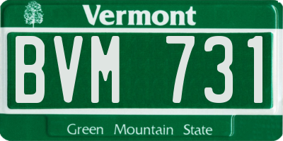 VT license plate BVM731
