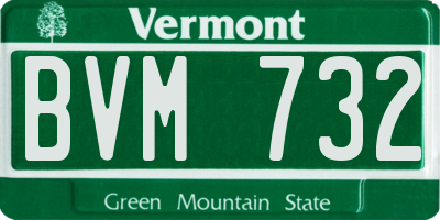 VT license plate BVM732