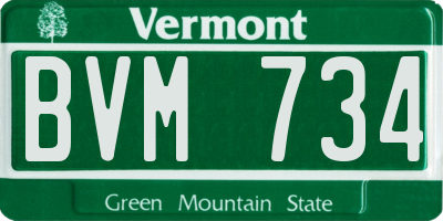 VT license plate BVM734