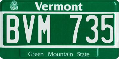 VT license plate BVM735