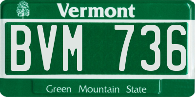 VT license plate BVM736