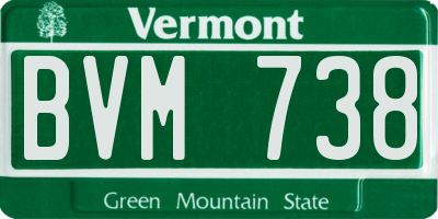 VT license plate BVM738
