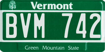 VT license plate BVM742