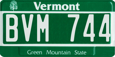 VT license plate BVM744