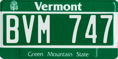VT license plate BVM747