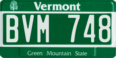 VT license plate BVM748