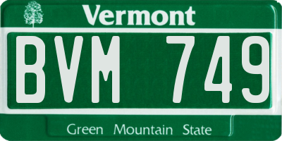 VT license plate BVM749