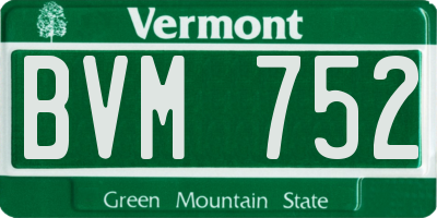 VT license plate BVM752