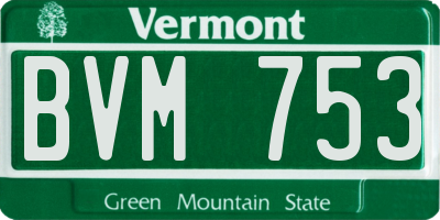 VT license plate BVM753