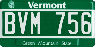 VT license plate BVM756