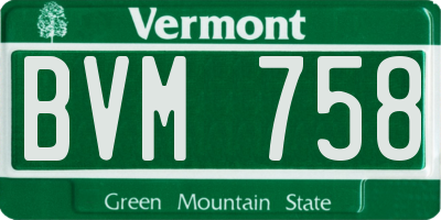 VT license plate BVM758