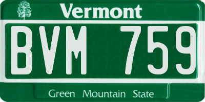 VT license plate BVM759