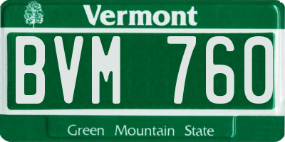 VT license plate BVM760