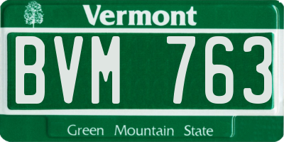 VT license plate BVM763