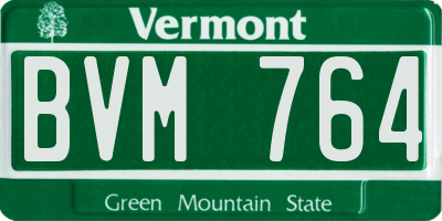 VT license plate BVM764