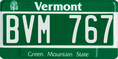 VT license plate BVM767