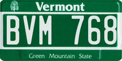 VT license plate BVM768