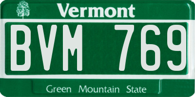 VT license plate BVM769