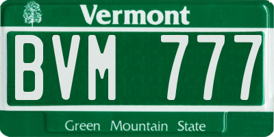 VT license plate BVM777