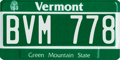 VT license plate BVM778