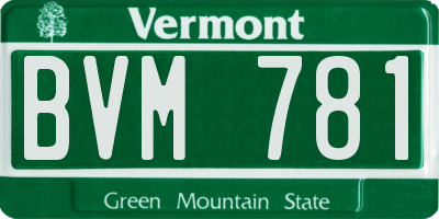 VT license plate BVM781