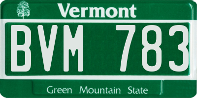 VT license plate BVM783