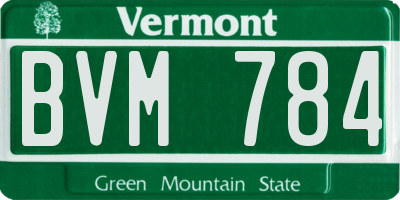 VT license plate BVM784