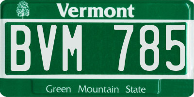 VT license plate BVM785