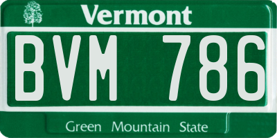VT license plate BVM786