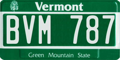 VT license plate BVM787