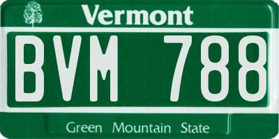 VT license plate BVM788