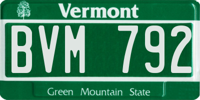 VT license plate BVM792