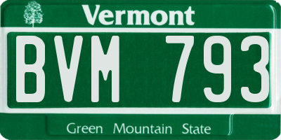 VT license plate BVM793