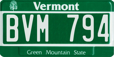 VT license plate BVM794