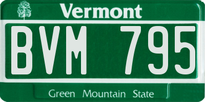 VT license plate BVM795