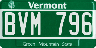 VT license plate BVM796