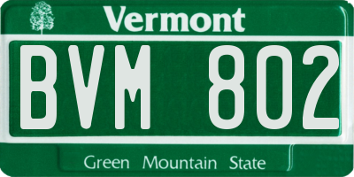 VT license plate BVM802