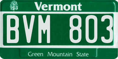 VT license plate BVM803