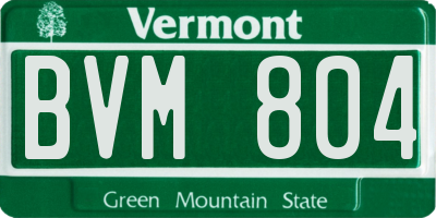 VT license plate BVM804