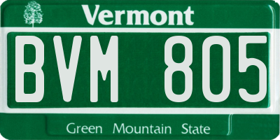VT license plate BVM805