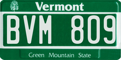 VT license plate BVM809