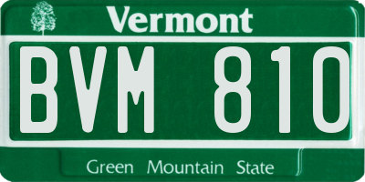 VT license plate BVM810