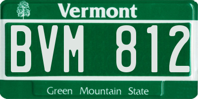 VT license plate BVM812