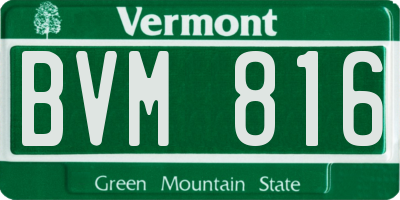 VT license plate BVM816