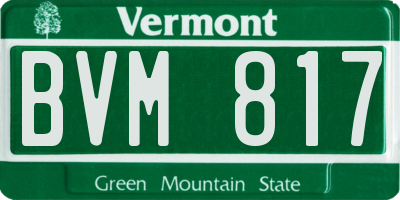 VT license plate BVM817