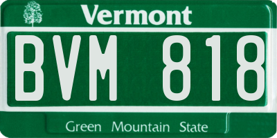 VT license plate BVM818