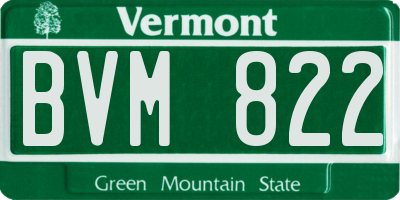 VT license plate BVM822
