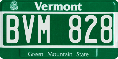 VT license plate BVM828