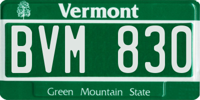 VT license plate BVM830