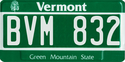 VT license plate BVM832
